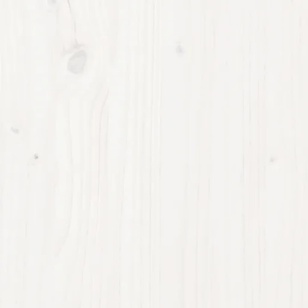 Scrivania Bianca 140X50X75 Cm In Legno Massello Di Pino