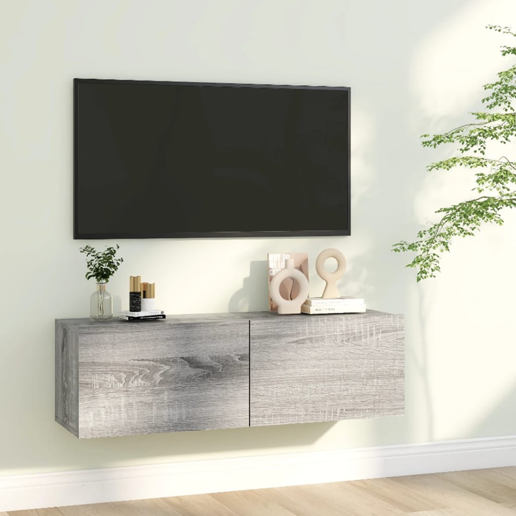 Mobili Tv A Parete 2Pz 80X30X30 Cm