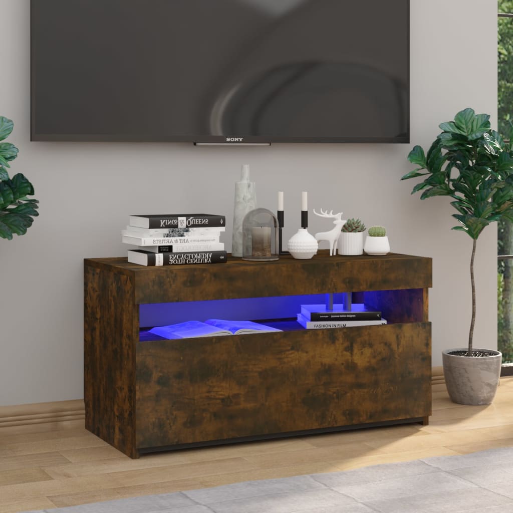 Mobili Porta Tv Con Luci Led 2 Pz 75X35X40 Cm