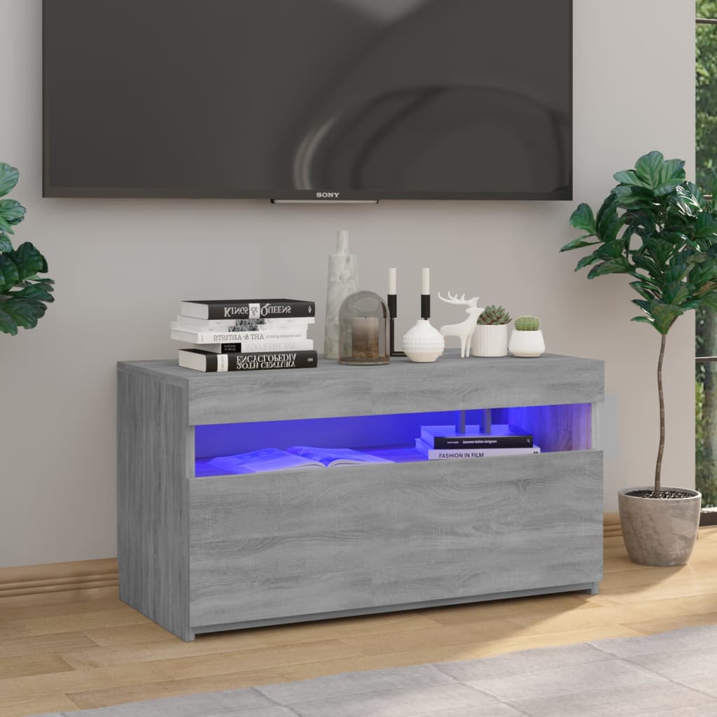 Mobili Porta Tv Con Luci Led 2 Pz 75X35X40 Cm
