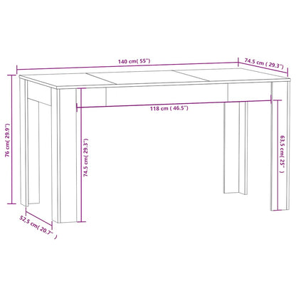 Tavolo Da Pranzo 140X74,5X76 Cm Legno Multistrato