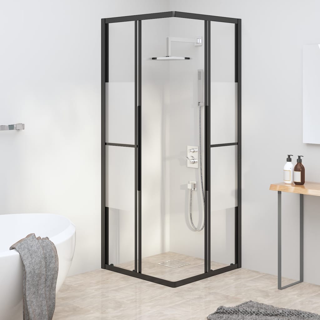 Cabina Doccia Esg Semi Smerigliato Nera