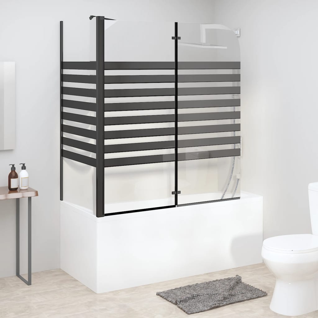 Cabina Da Bagno 120X68X130 Cm In Vetro Temperato A Righe