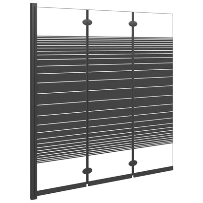 Box Doccia Pieghevole 3 Pannelli 130X130 Cm In Esg Nero