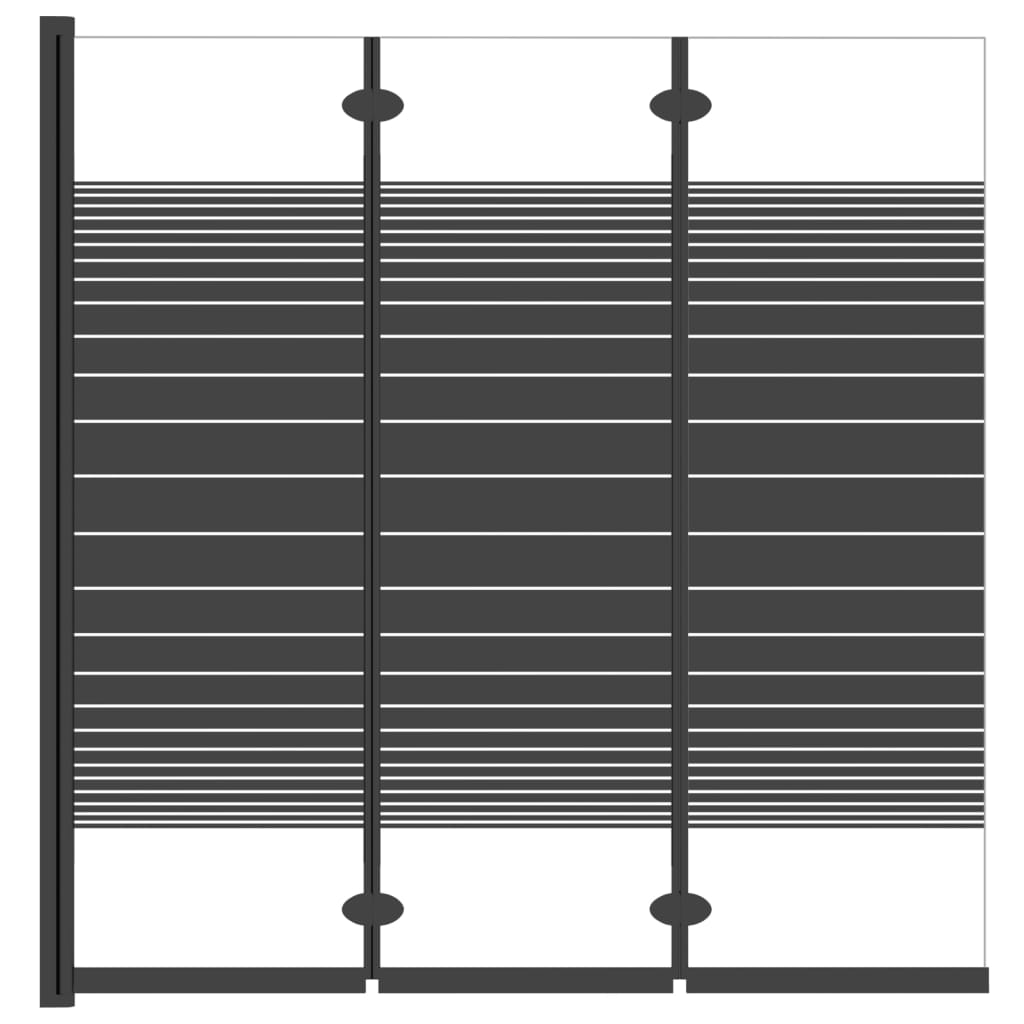 Box Doccia Pieghevole 3 Pannelli 130X130 Cm In Esg Nero