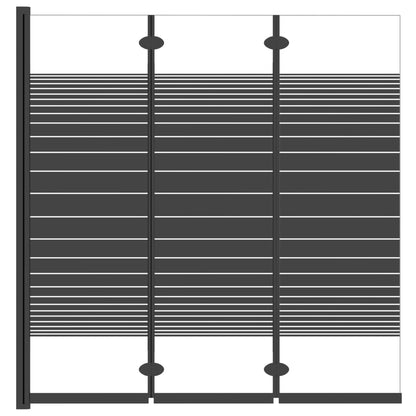 Box Doccia Pieghevole 3 Pannelli 130X130 Cm In Esg Nero