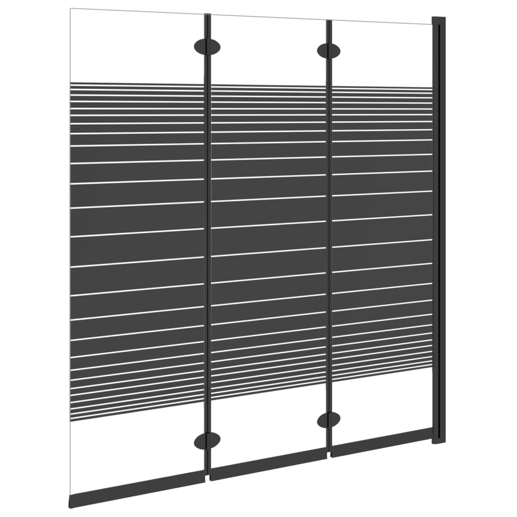 Box Doccia Pieghevole 3 Pannelli 130X130 Cm In Esg Nero