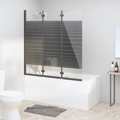 Box Doccia Pieghevole 3 Pannelli 130X130 Cm In Esg Nero