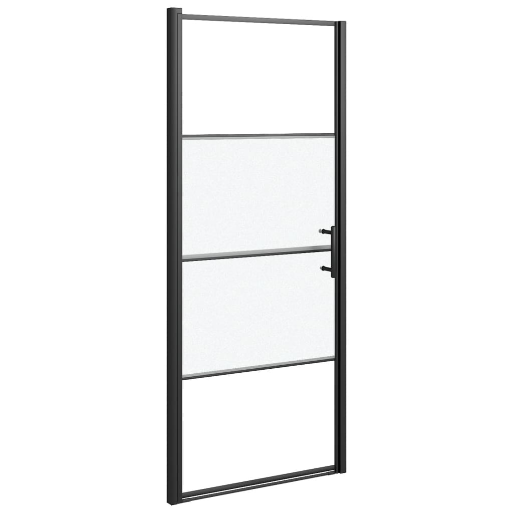 Parete Doccia Vetro Temperato Semi Smerigliato Nero