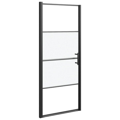 Parete Doccia Vetro Temperato Semi Smerigliato Nero