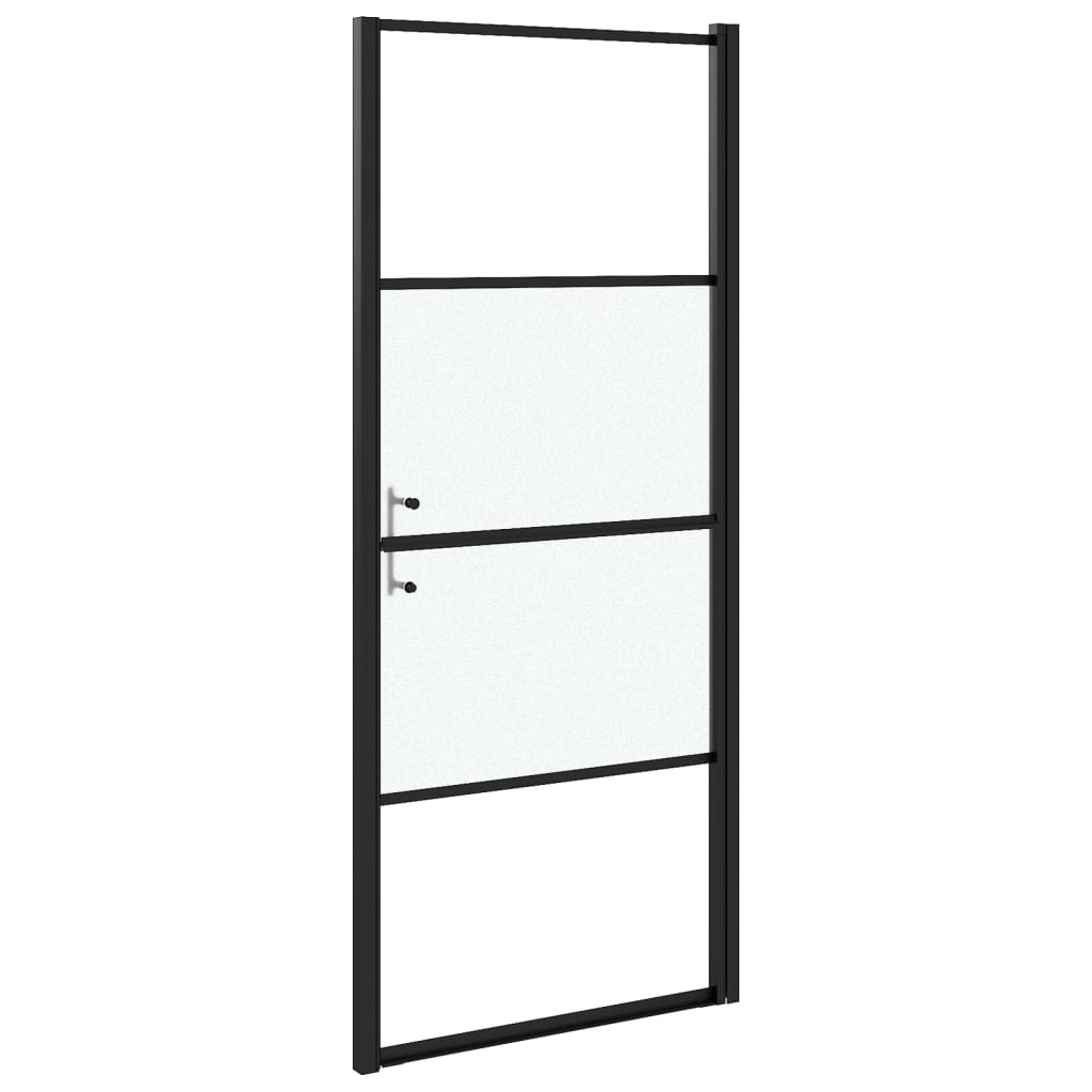 Parete Doccia Vetro Temperato Semi Smerigliato Nero