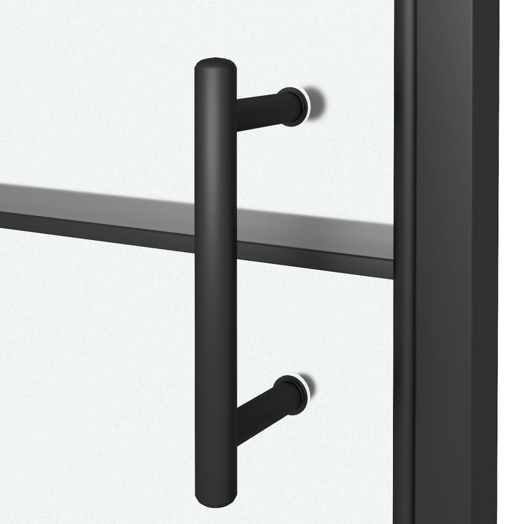 Parete Doccia Vetro Temperato Semi Smerigliato Nero