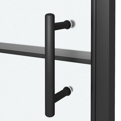 Parete Doccia Vetro Temperato Semi Smerigliato Nero
