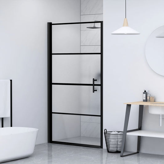Parete Doccia Vetro Temperato Semi Smerigliato Nero