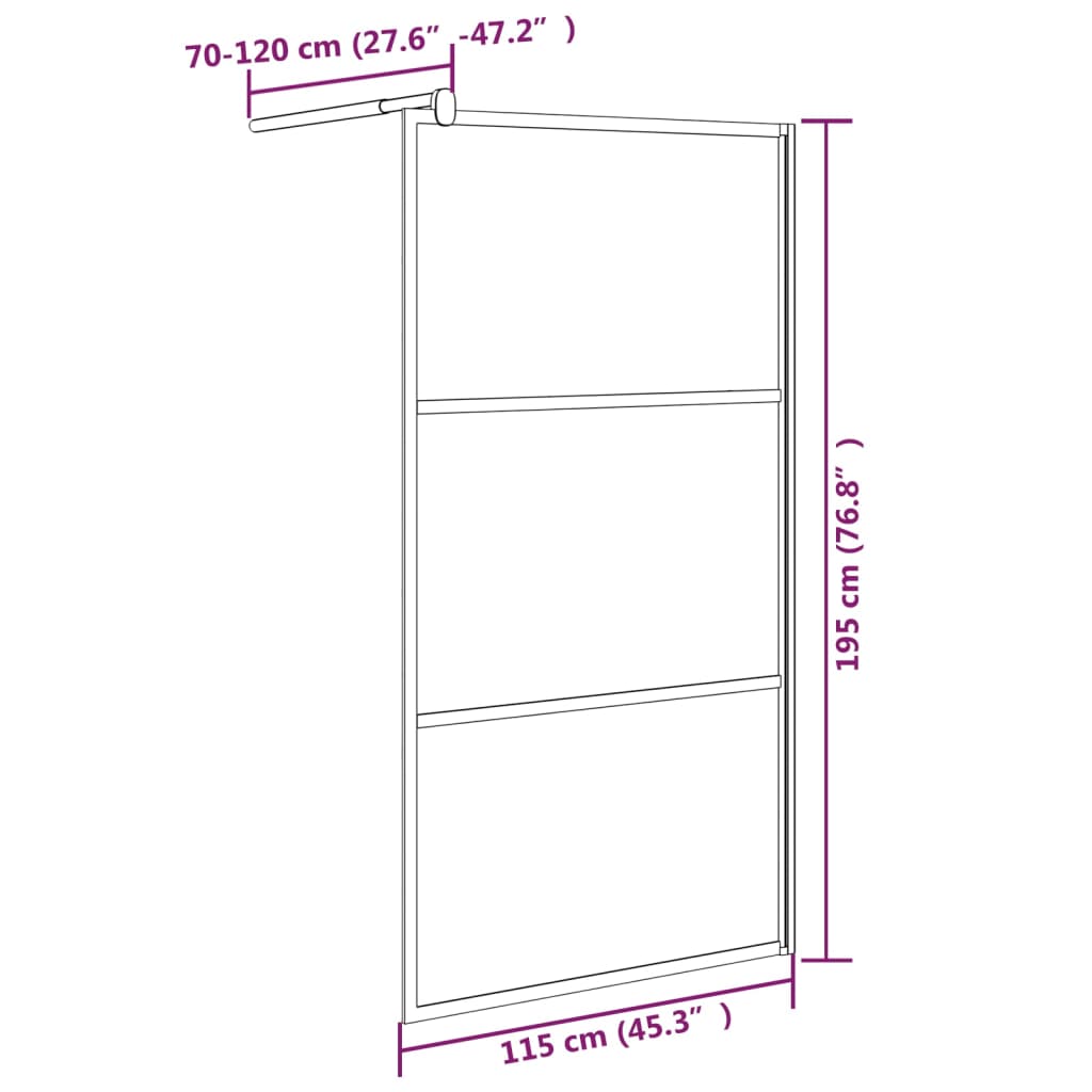Parete Doccia Walk In In Vetro Smerigliato Esg