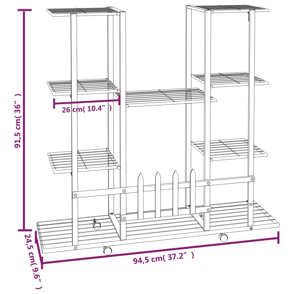 Portafiori 94,5X24,5X91,5 Cm Ferro
