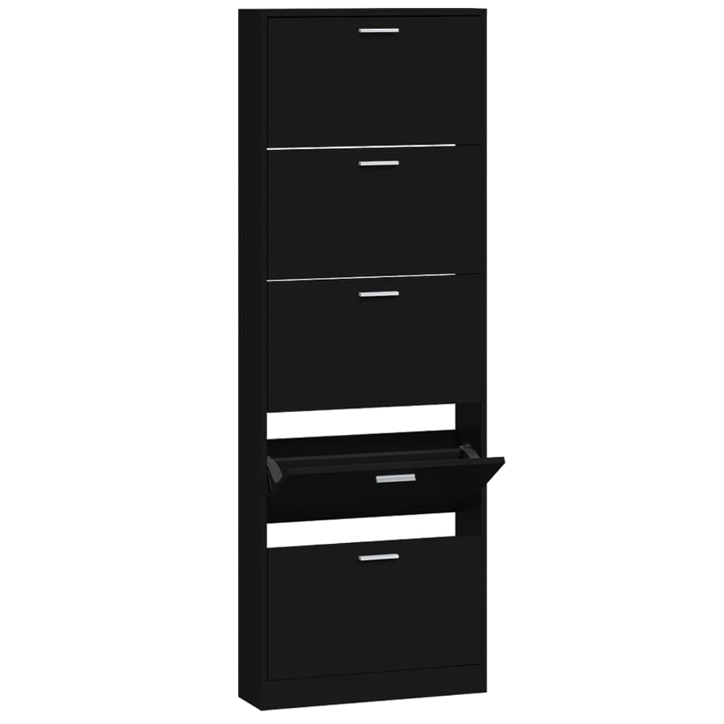 Scarpiera Nera 59X17X In Legno Multistrato
