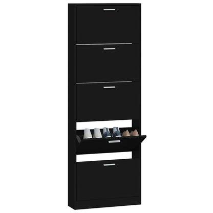 Scarpiera Nera 59X17X In Legno Multistrato
