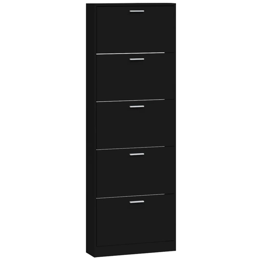 Scarpiera Nera 59X17X In Legno Multistrato