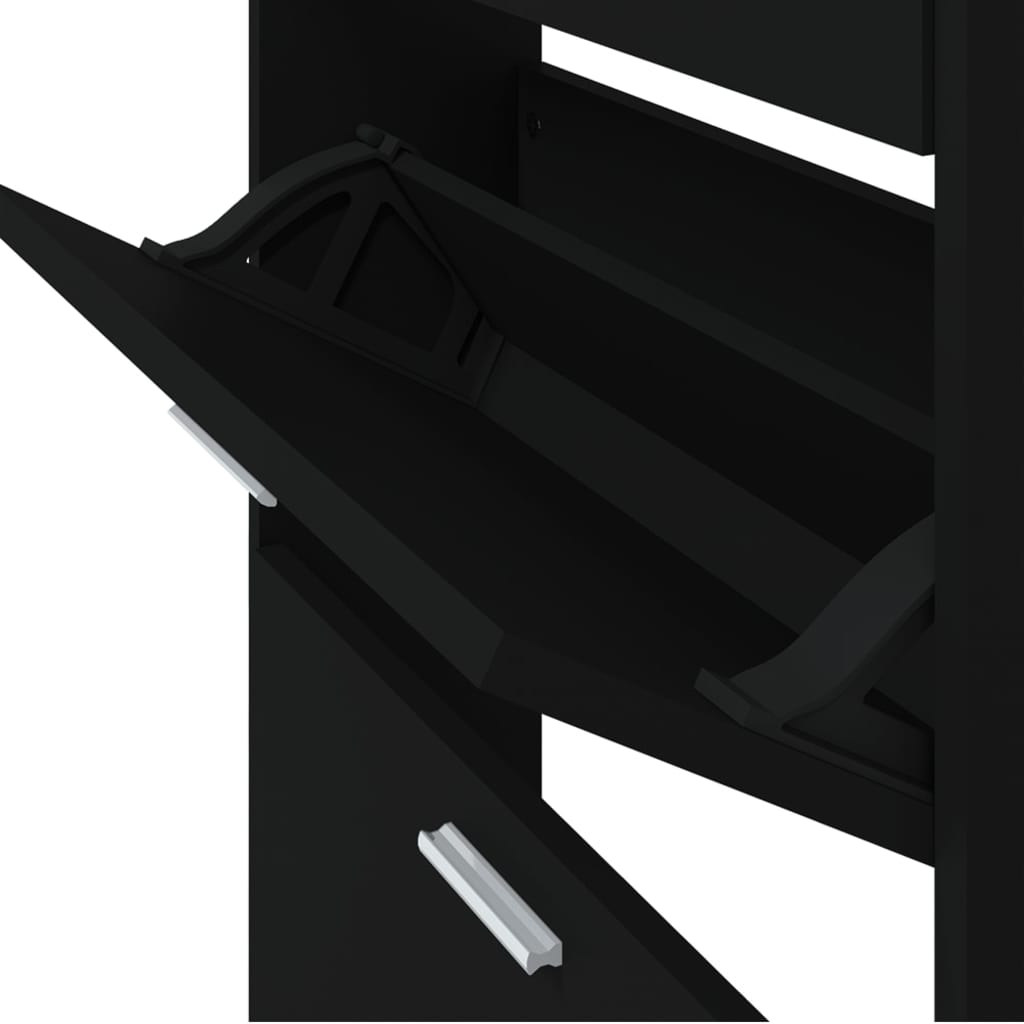 Scarpiera Nera 59X17X In Legno Multistrato