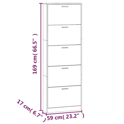 Scarpiera Nera 59X17X In Legno Multistrato