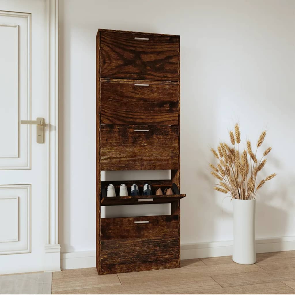 Scarpiera Nera 59X17X In Legno Multistrato