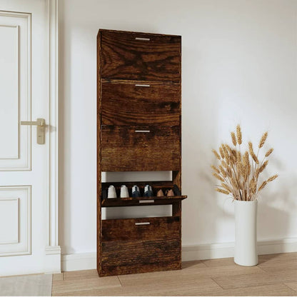 Scarpiera Nera 59X17X In Legno Multistrato