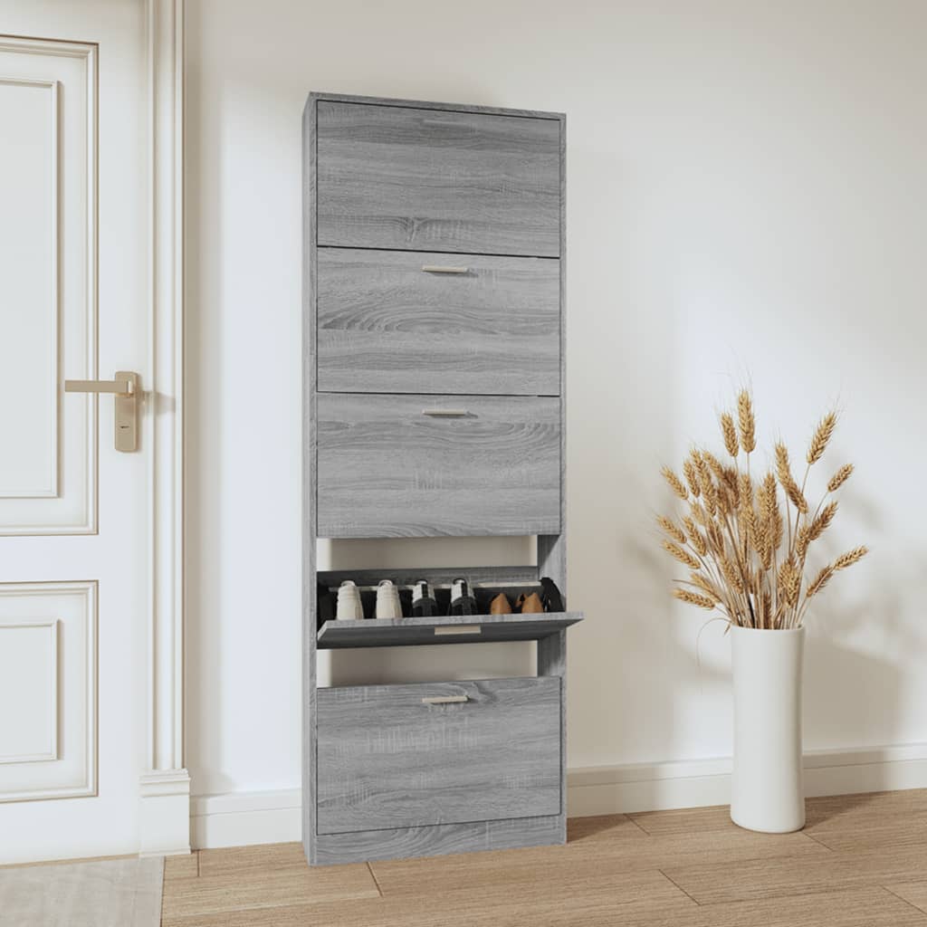 Scarpiera Nera 59X17X In Legno Multistrato