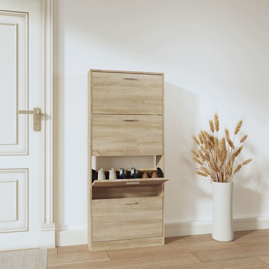 Scarpiera Nera 59X17X In Legno Multistrato