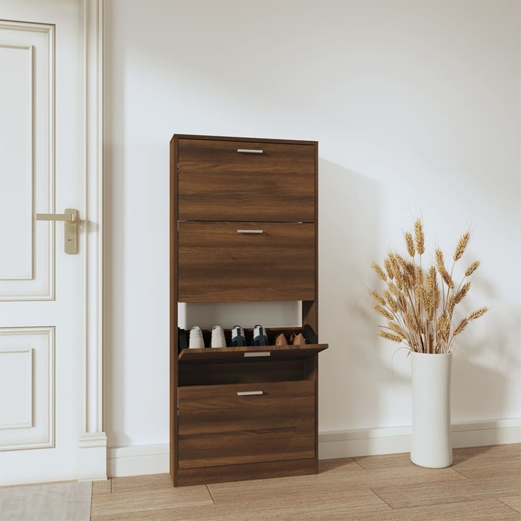 Scarpiera Nera 59X17X In Legno Multistrato