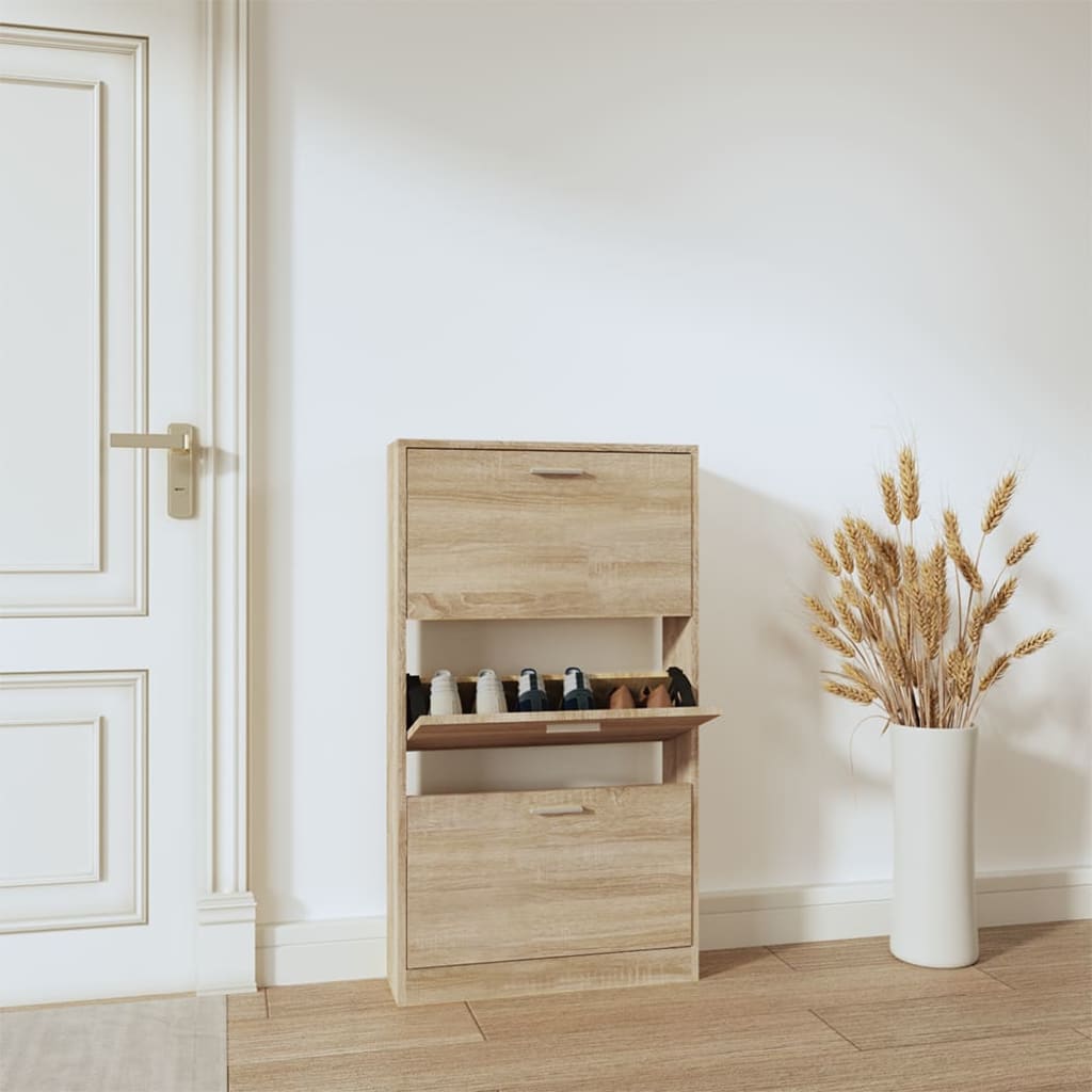 Scarpiera Nera 59X17X In Legno Multistrato