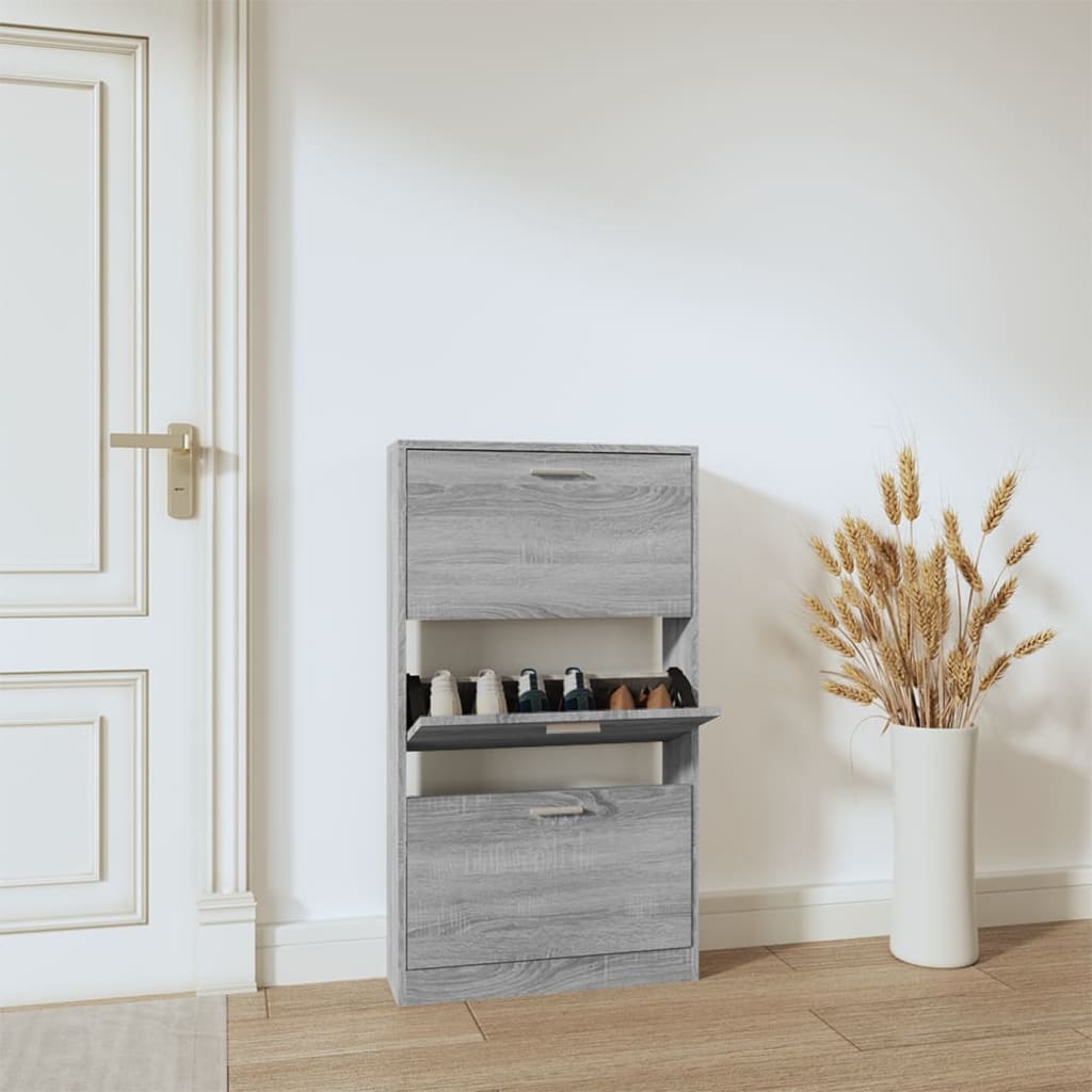 Scarpiera Nera 59X17X In Legno Multistrato