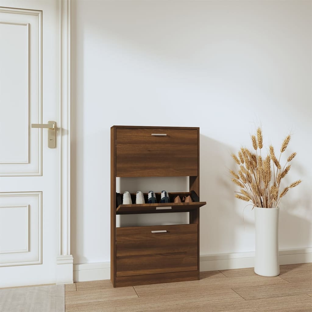 Scarpiera Nera 59X17X In Legno Multistrato