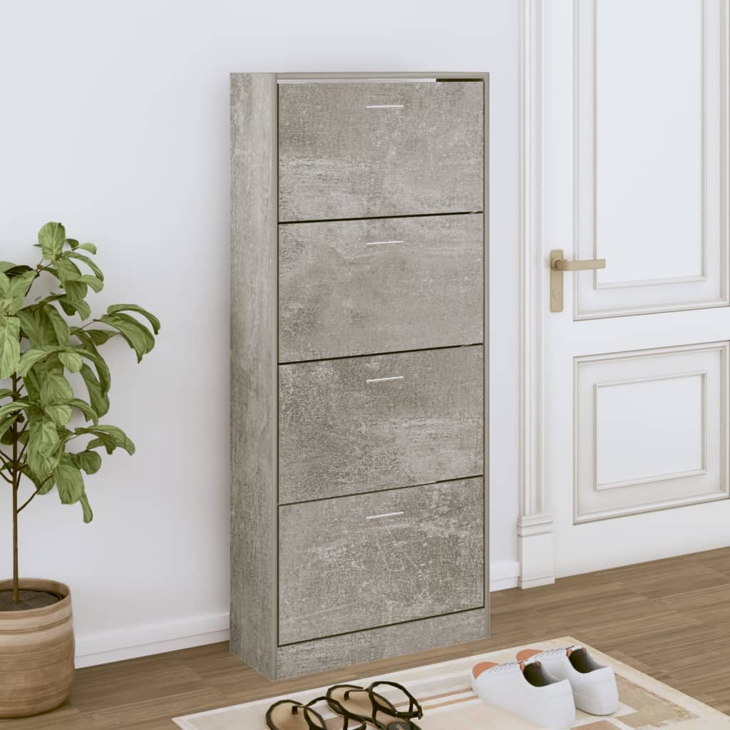 Scarpiera 63X24X In Legno Multistrato Grigio Cemento
