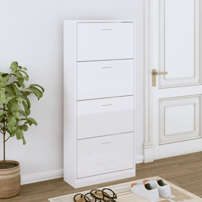 Scarpiera 63X24X In Legno Multistrato Bianco Lucido