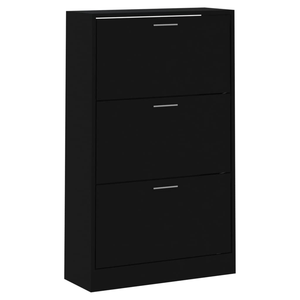 Scarpiera Nera 63X24X In Legno Multistrato Nero