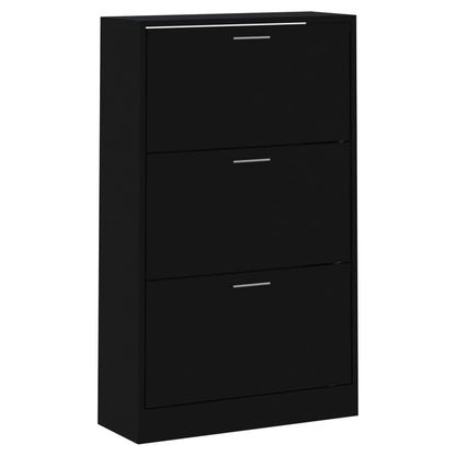 Scarpiera Nera 63X24X In Legno Multistrato Nero