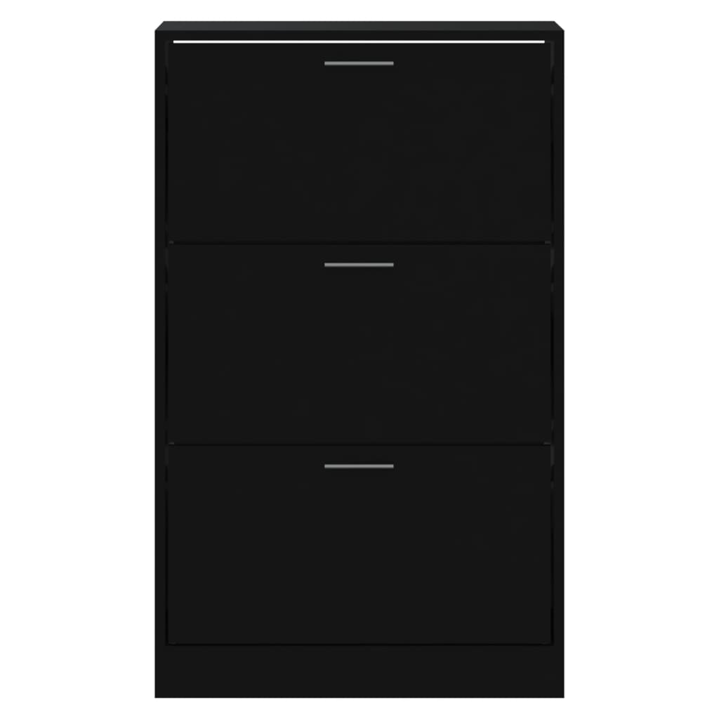 Scarpiera Nera 63X24X In Legno Multistrato Nero