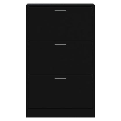 Scarpiera Nera 63X24X In Legno Multistrato Nero