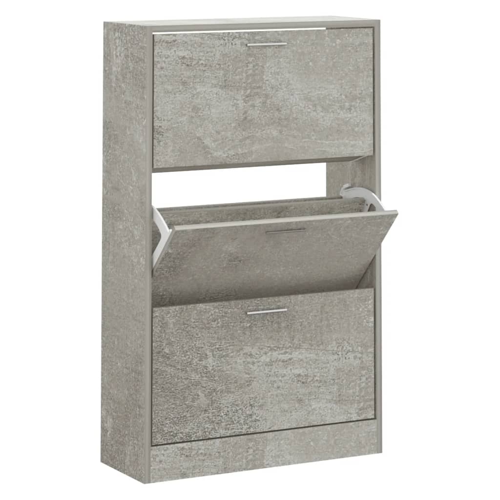 Scarpiera 63X24X In Legno Multistrato Grigio Cemento