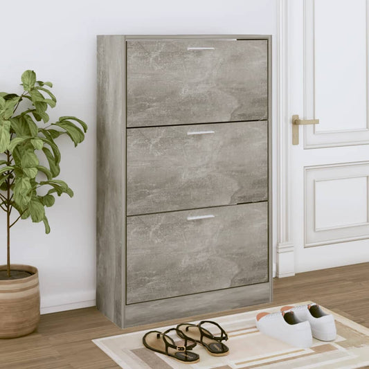 Scarpiera 63X24X In Legno Multistrato Grigio Cemento