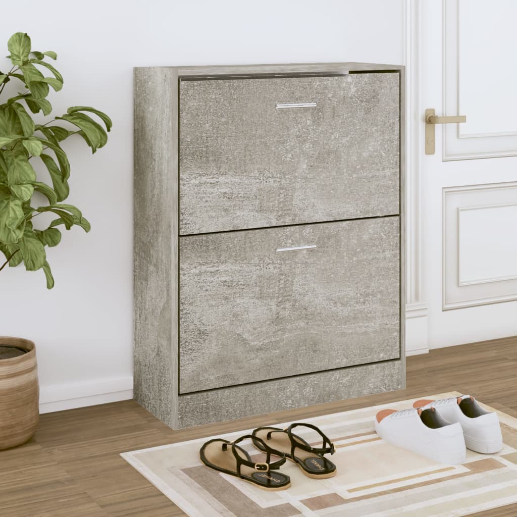 Scarpiera 63X24X In Legno Multistrato Grigio Cemento