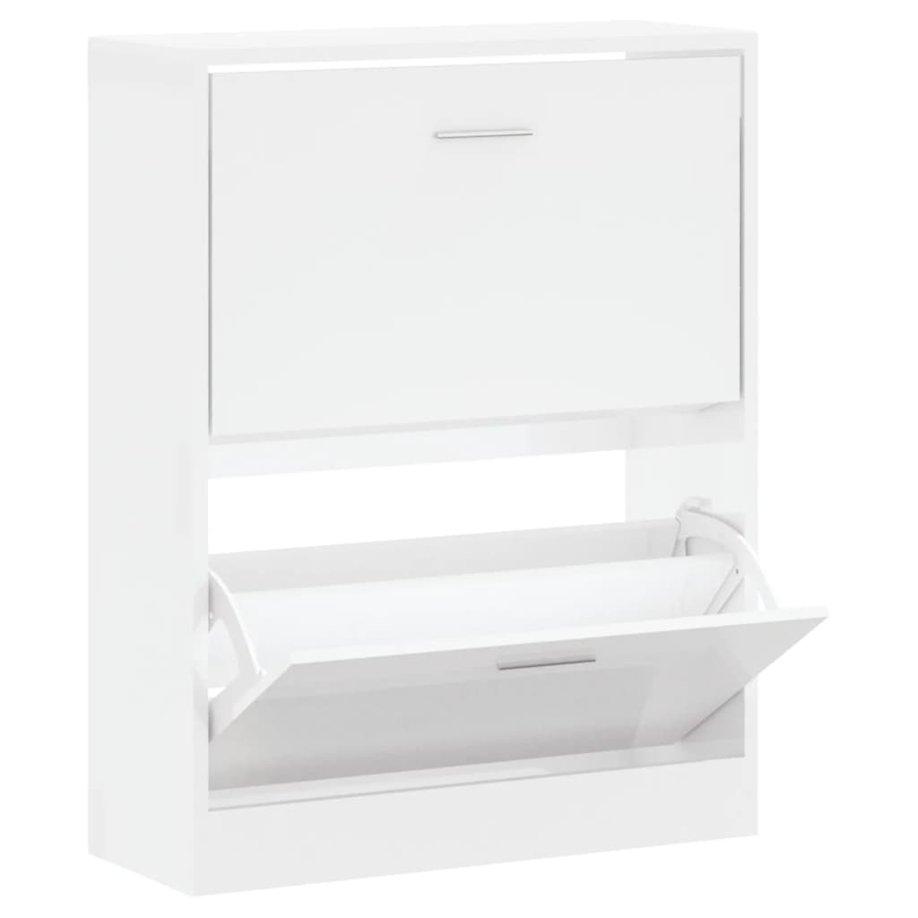 Scarpiera 63X24X In Legno Multistrato Bianco Lucido