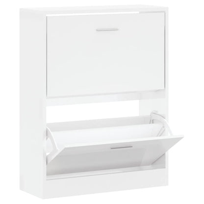 Scarpiera 63X24X In Legno Multistrato Bianco Lucido