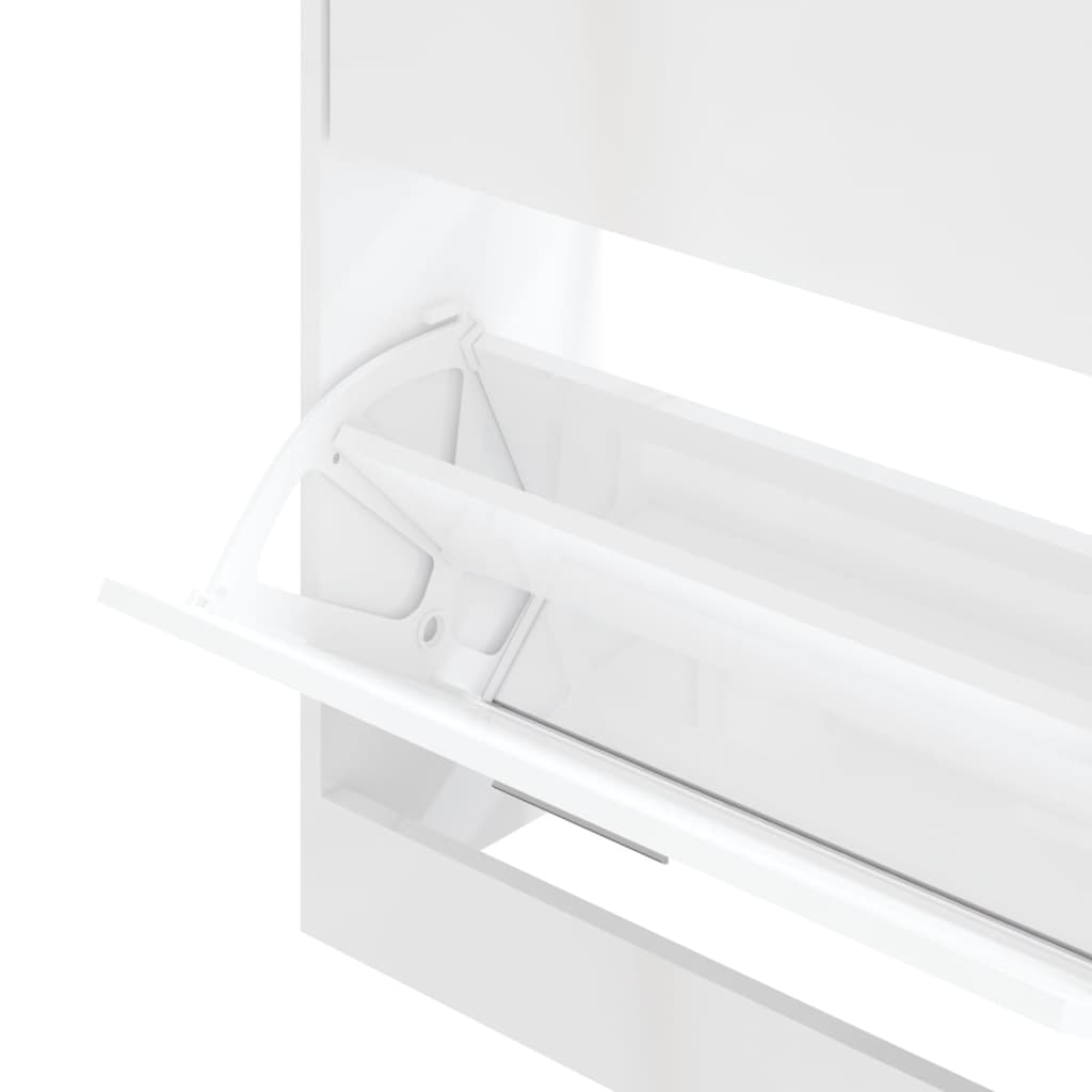 Scarpiera 63X24X In Legno Multistrato Bianco Lucido