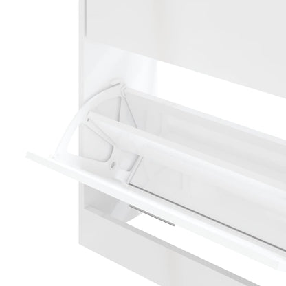 Scarpiera 63X24X In Legno Multistrato Bianco Lucido