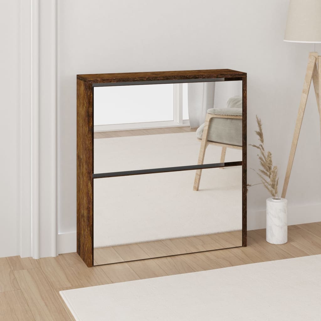 Scarpiera Con 3 Ripiani E Specchio 63X17X102,5 Cm