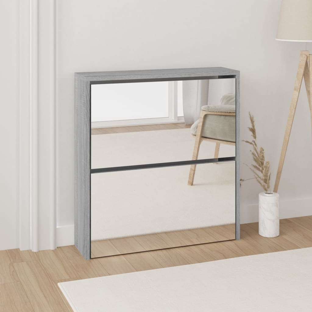 Scarpiera Con 3 Ripiani E Specchio 63X17X102,5 Cm