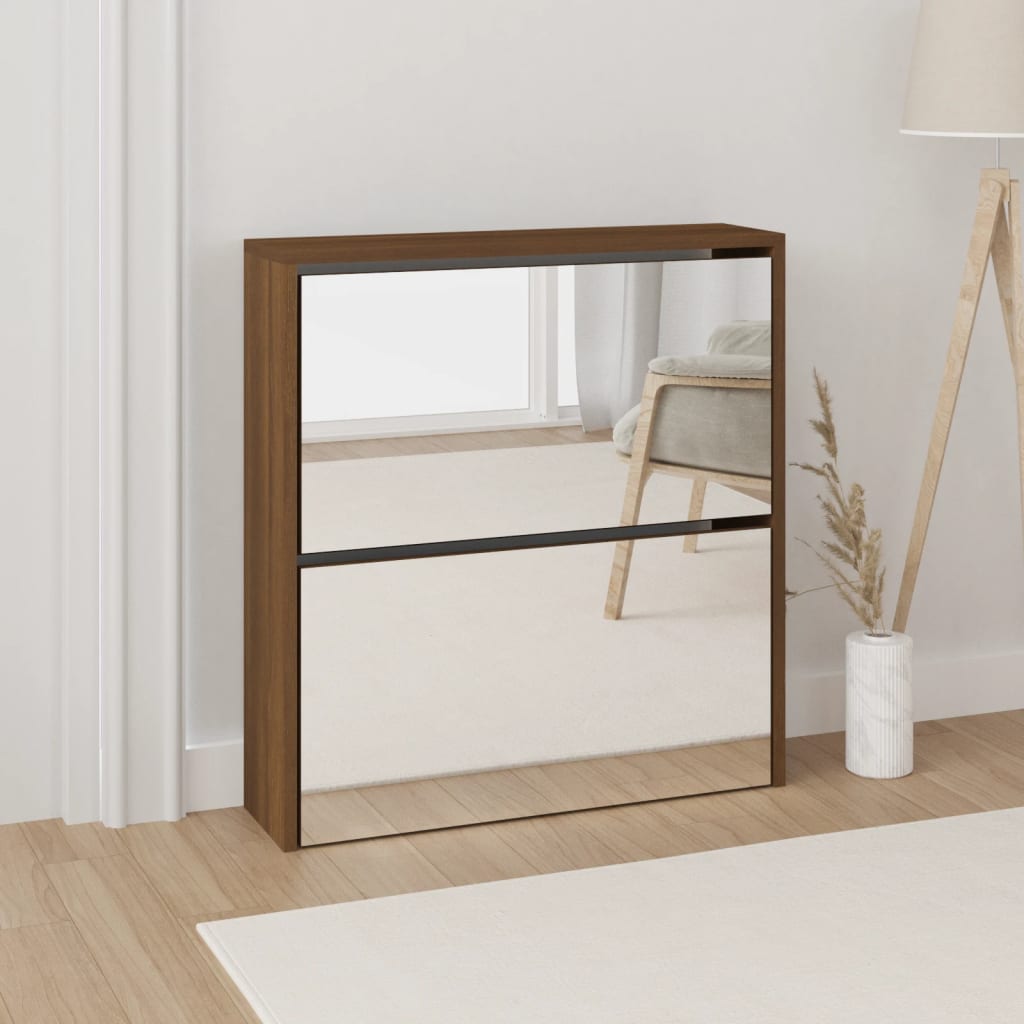 Scarpiera Con 3 Ripiani E Specchio 63X17X102,5 Cm