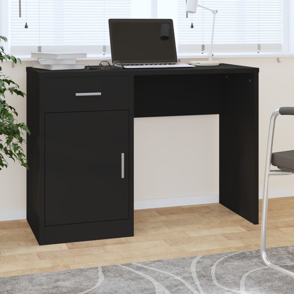 Scrivania Con Cassetto E Armadietto Bianca 100X40X73 Cm